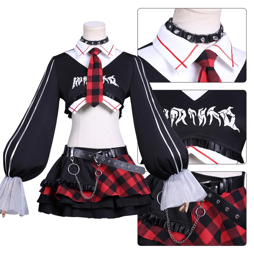 Asuka Langley Soryu Rock Band Cosplay Costume, Neon Genesis Evangelion Jacket Outfit
