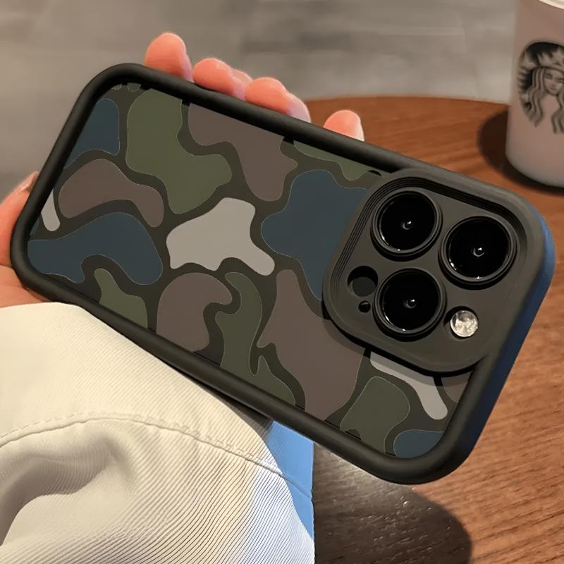 Dual Tone Camo Green Gray Fashion Phone Case For iPhone 17 16 17E 16E 15 14 13 12 11 Pro Max Plus Air