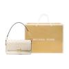 Michael Kors Bradshaw Woven Letter Leather And Faux Leather Baguette Shoulder Bag Women Bags Cream-White 30S1L2BL1T-289