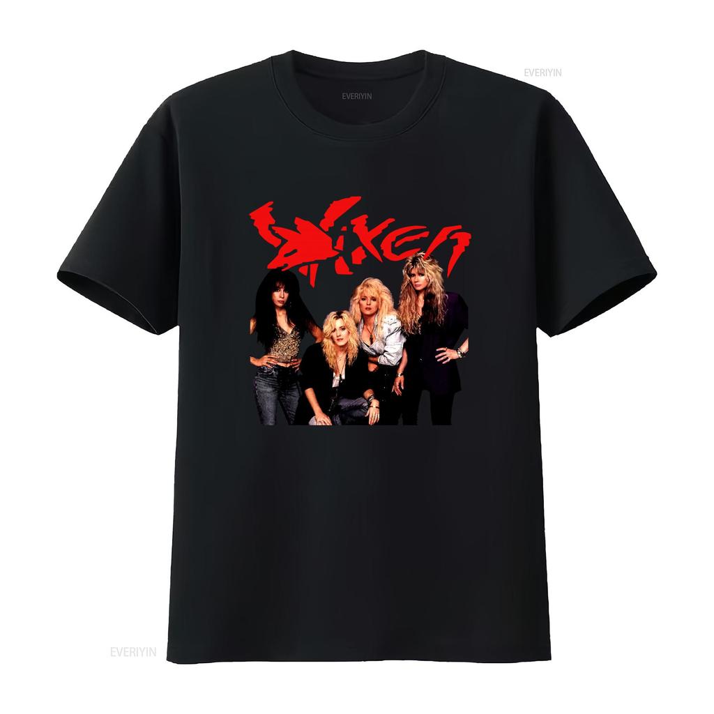 Vixen Band T Shirt for Women Cotton Black Sizes S 5XL Rock YA362 Vintage Washed Slightly Top For Everyday Wear Graphic Homme