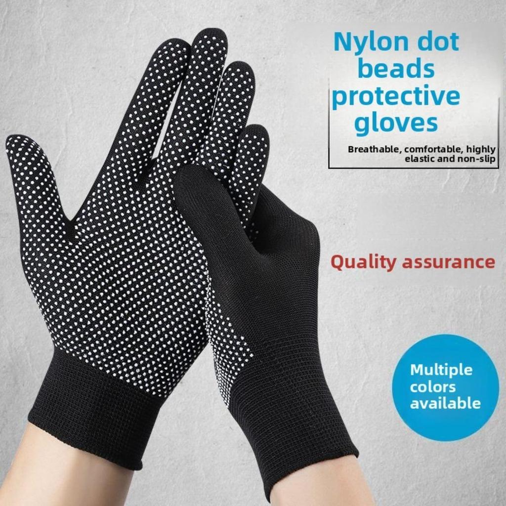 20/10/5/1 Pairs Nylon Dotted Gloves Labor Protection Gloves, Nylon Anti Slip Gloves, Driver's Driving, Gardening, Adhesive Point Plastic Gloves