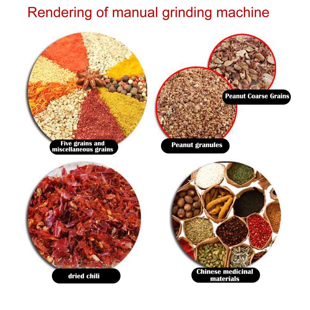 Hand Crank Grain Mill Grinder Tin Plating Cast Iron Hand Operated Pepper Grinder Manual for Oats Wheat Coffee Nuts Rice Grinder