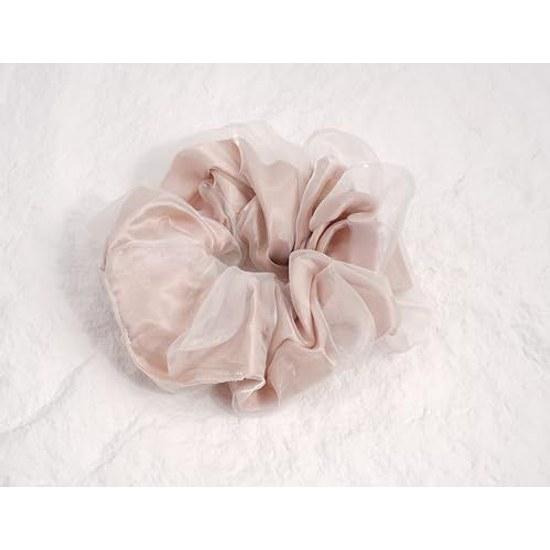 Chouchou hair accessory tie organza sheer glossy adult-like large big updo stylish 3-piece set casual trend adult cute gift