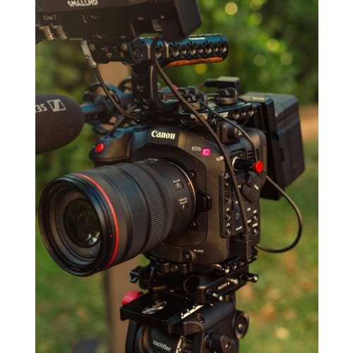 Alvin's Cables Low Profile 3-Pin Mini-XLR Male To Full-Size XLR Female Audio Cable for BMPCC 4K 6K Camera Video Assist with Original Connector, Red, 1