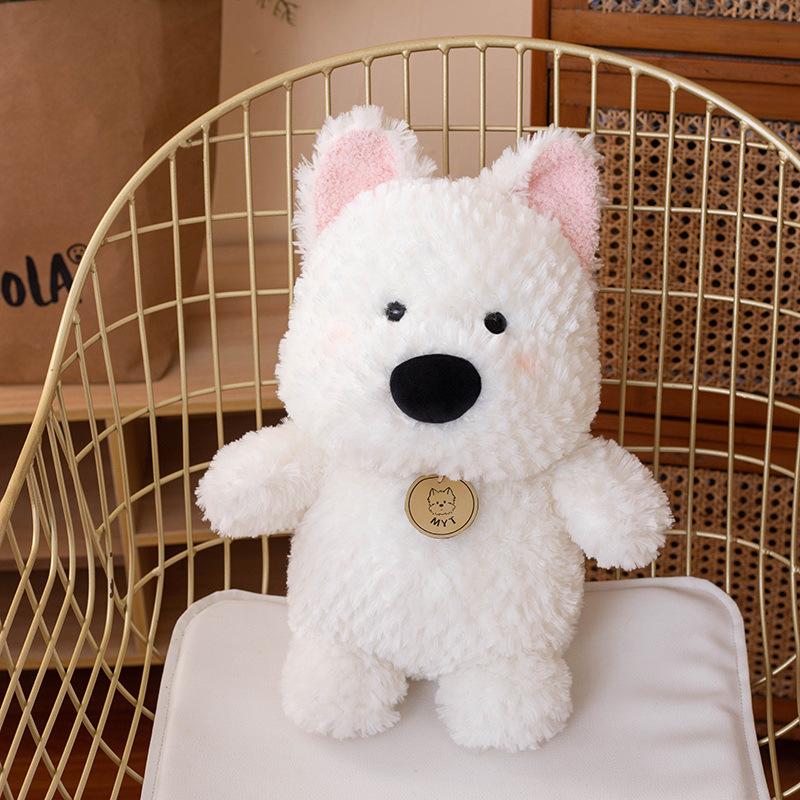 Cartoon Cute Standing Posture West Highland Puppy Doll Plush Toy White Dog Keychain Bag Small Pendant