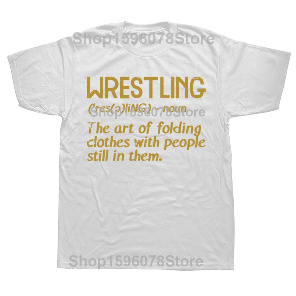 Funny Retro Wrestling Definition Folding Clothes Fitness T-Shirt Oversized Unisex Tshirt Graphic Tees Men's Clothing Streetwear
