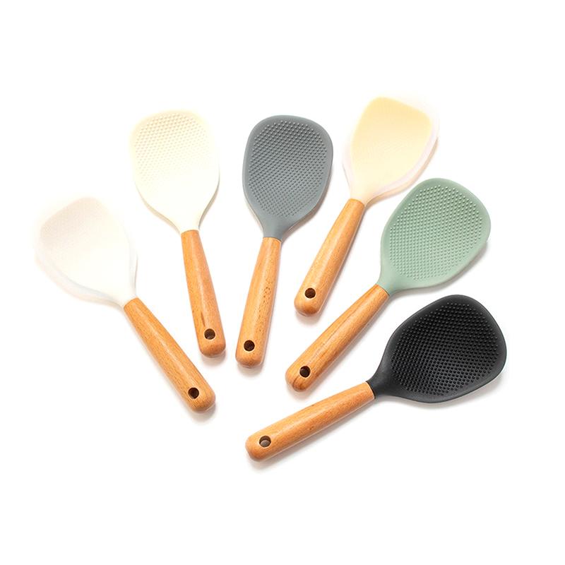 1Pz Cucchiaio per Riso in Silicone Resistente al Calore Silicone per Alimenti Pala per Riso Antiaderente Utensile da Cucina per Cuociriso Cucchiaio per Riso Domestico