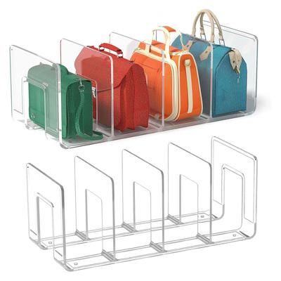 2 Stück Klarsicht-Kunststoff-Geldbörsen-Handtaschen-Organizer 4 Fächer Taschen-Schrankregal-Teiler Geldbörsen-Ausstellungsständer Handtaschen-Aufbewahrungsorganizer