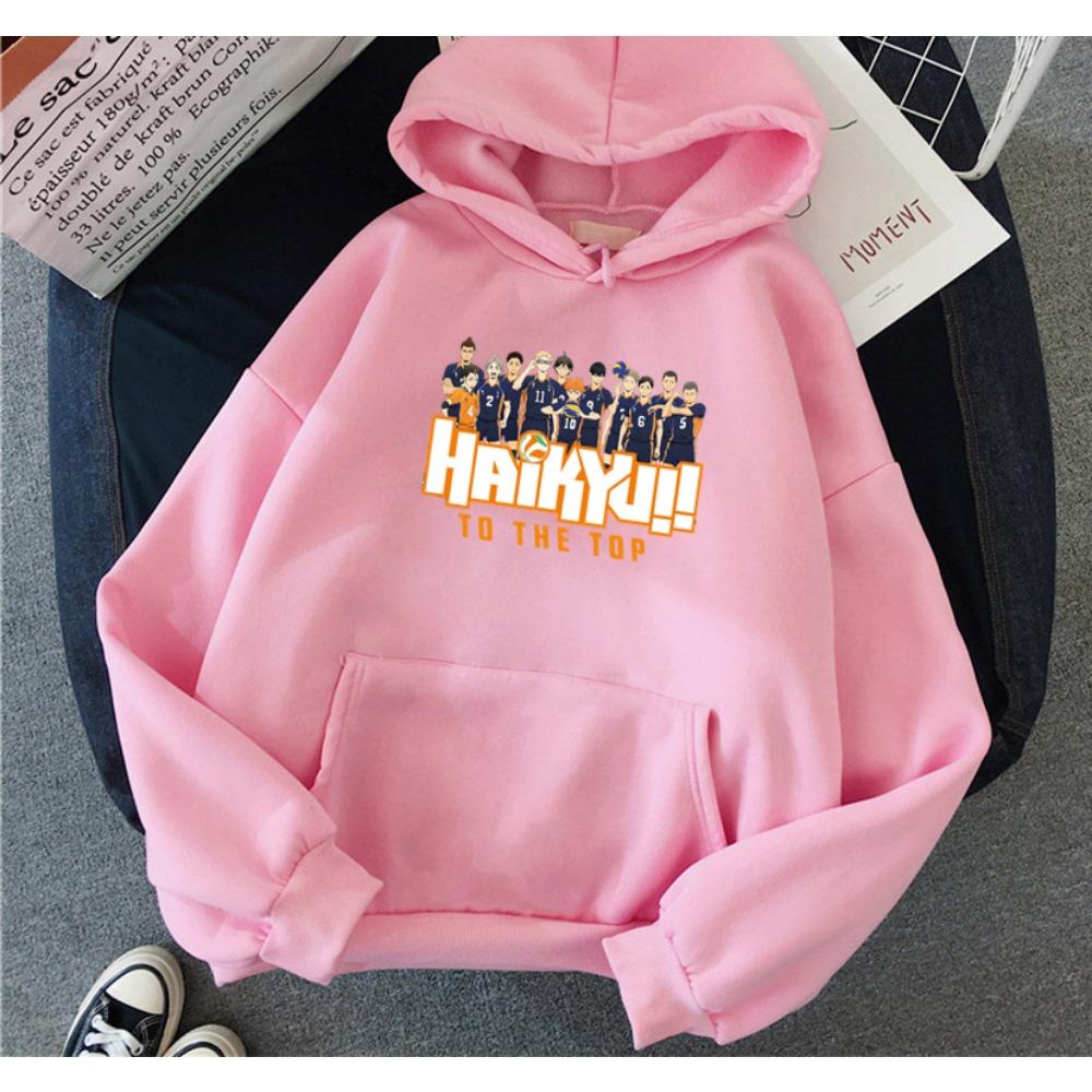 

New Japan Anime Volleyball Haikyuu Manga Prints Hoodies Women Hoody Hip Hop Woman Sweatshirts Pullovers Clothing Unisex XL