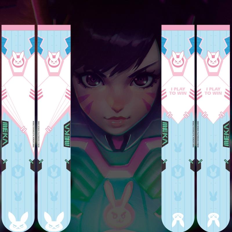 Japanese Anime Lolita Thigh High Stockings Women Girls Sweet Kawaii Cartoon Rabbit for Cat Geometry Striped Print Cosplay Over