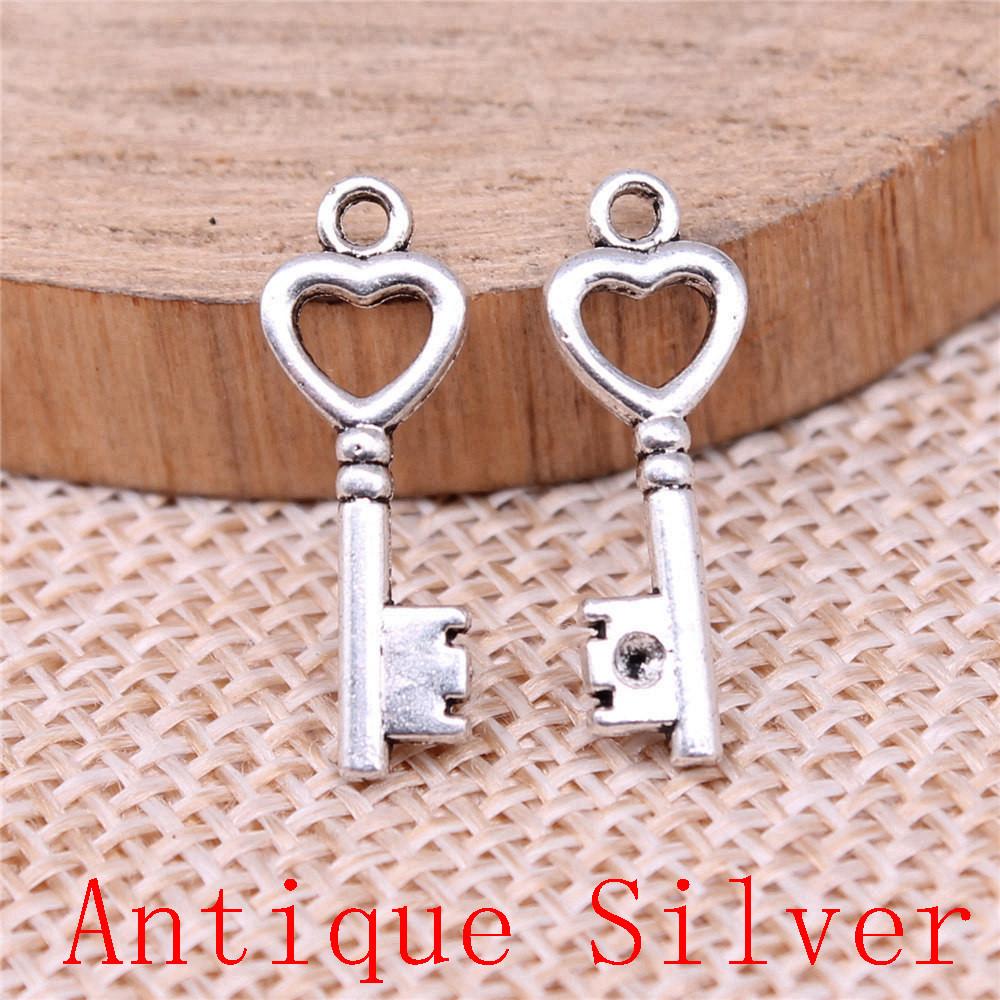 Classic Key Shaped Charms Pendant For Bracelet Necklace Jewelry Making Craft Findings