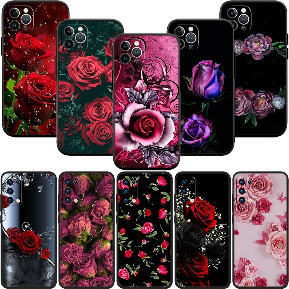 PP52 Rose Colorful Soft Shell Phone Case for OPPO A3 Pro A72 A74 A76 A77 A77S A78 A79 A94 A95 A18 A40M A58