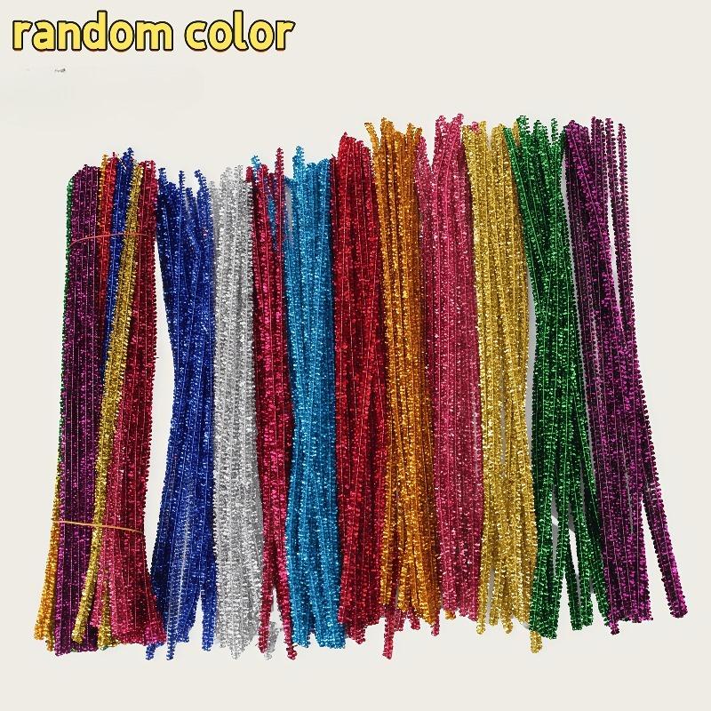 

100pcs Glitter Twist Sticks, Soft And Bendable Craft Sticks - For Hair Accessories, Floral Arrangements And Artistic Decorations