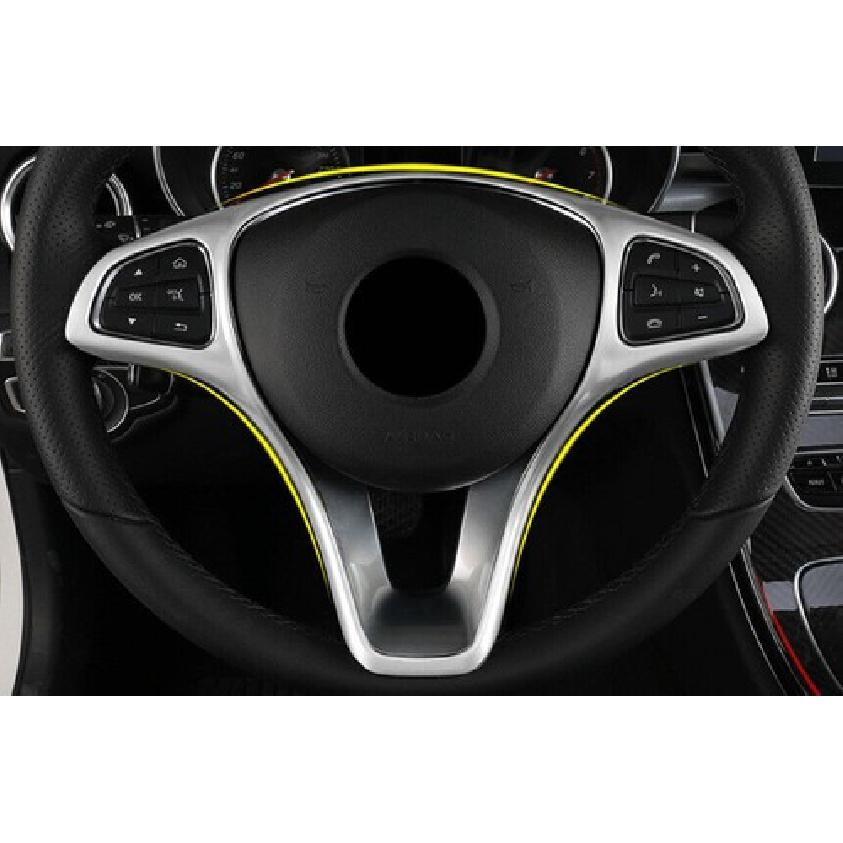 Interior Cover Steering Wheel Trim 1PC Fit For Benz GLA CLA 2013- ABS Silver