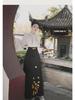 6516 Frühlings-Hanfu-Set: Besticktes florales Langarm-Oberteil + Pferdekopf-Rock