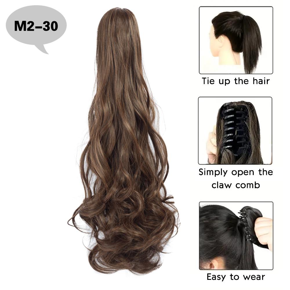 Synthetische lange lockige gewellte Pferdeschwanz-Haarverlängerungen, Klaue zum Anklipsen, elegant für Frauen, Haar-Accessoires für den täglichen Gebrauch