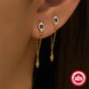 Fashion S925 Sterling Silver Personalized Simple Diamond Chain Fringed Star Moon Women'S Earrings