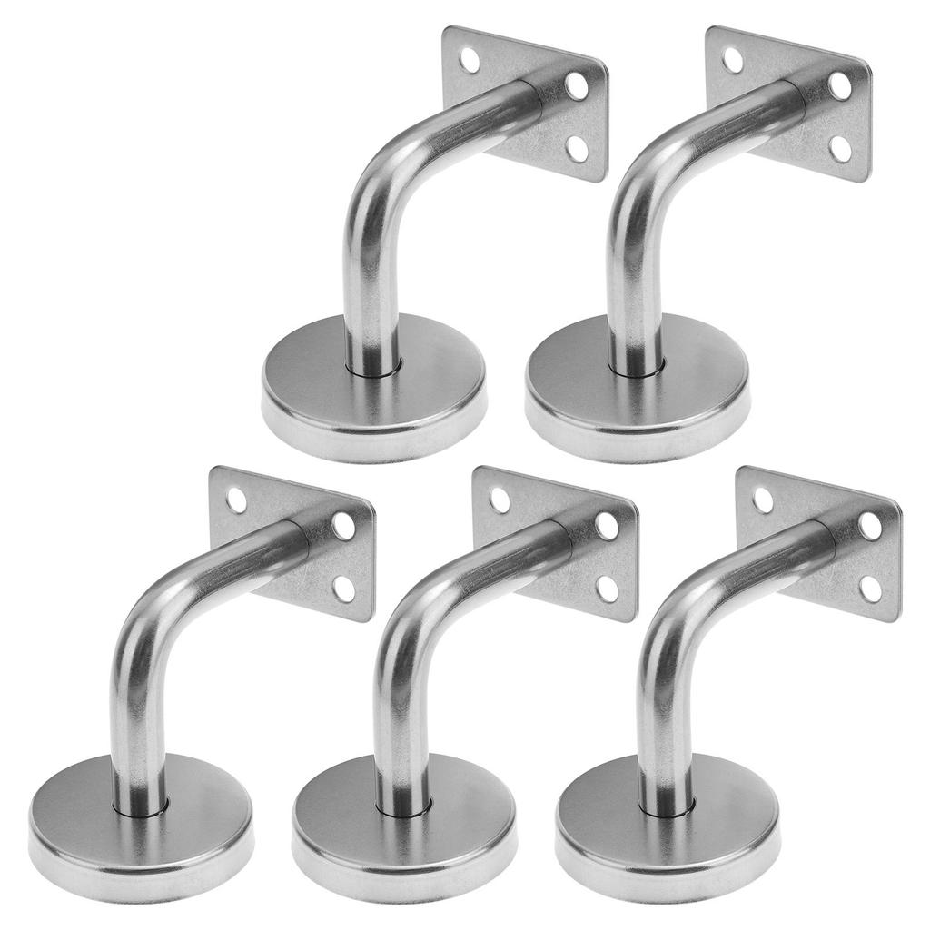 5Pcs Stainless Steel Handrail Bracket Wall Mounted Support for Stair Rail Hotel Gym Restaurant Office Handrail Bracket