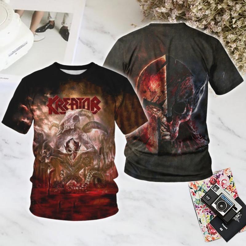 

Popular Rock Kreator T-Shirt Male 3D Print Men Women Hip Hip Trend Short Sleeve Tee Y2k Top Oversized Streetwear Men s Tshirts 6XL