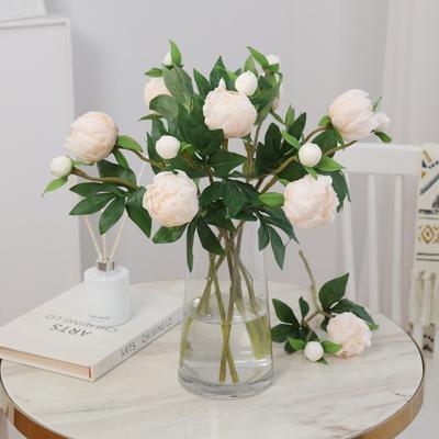 European-Style Artificial Peony Flowers Silk Fake Peony Bouquet  Flower Art Arrangement