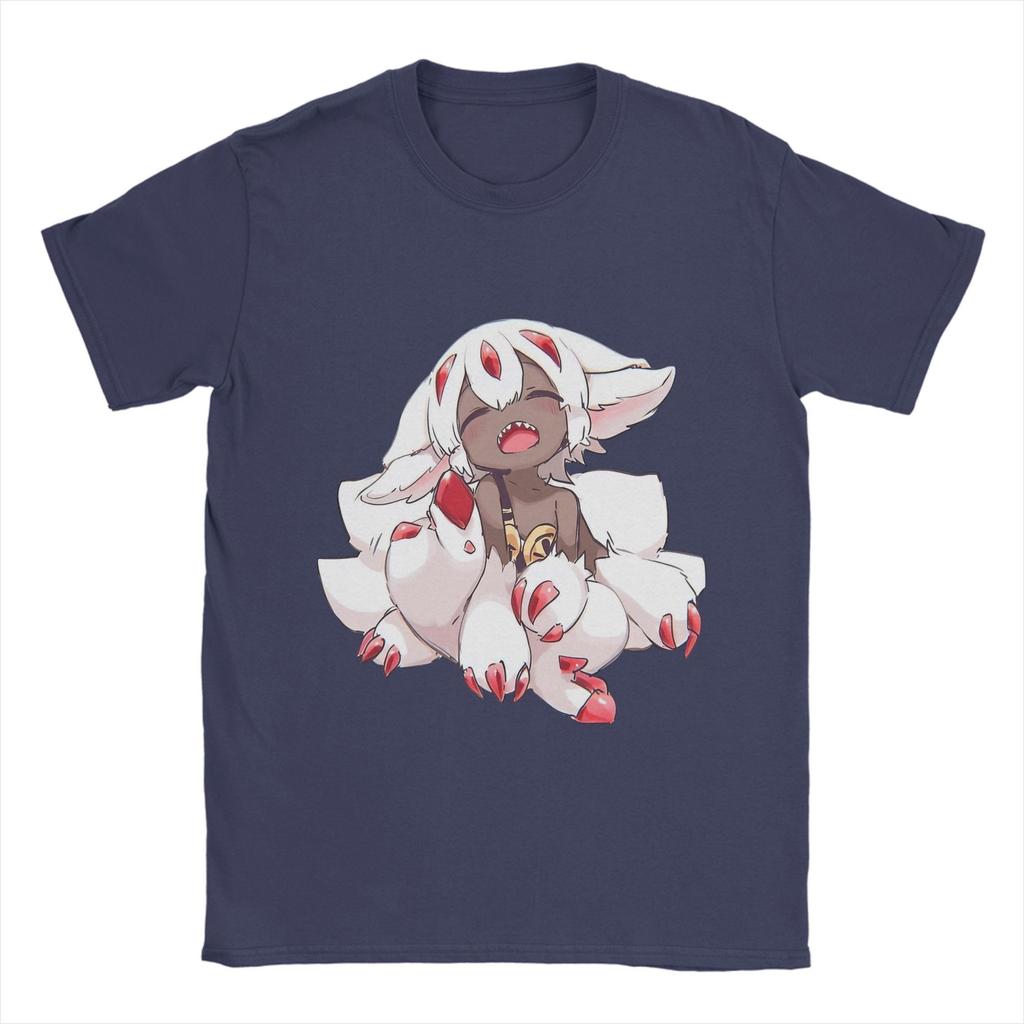 Herren T-Shirt Made in Abyss Vintage Baumwoll-T-Shirt Kurzarm Faputa T-Shirts Rundhals Kleidung Geburtstagsgeschenk