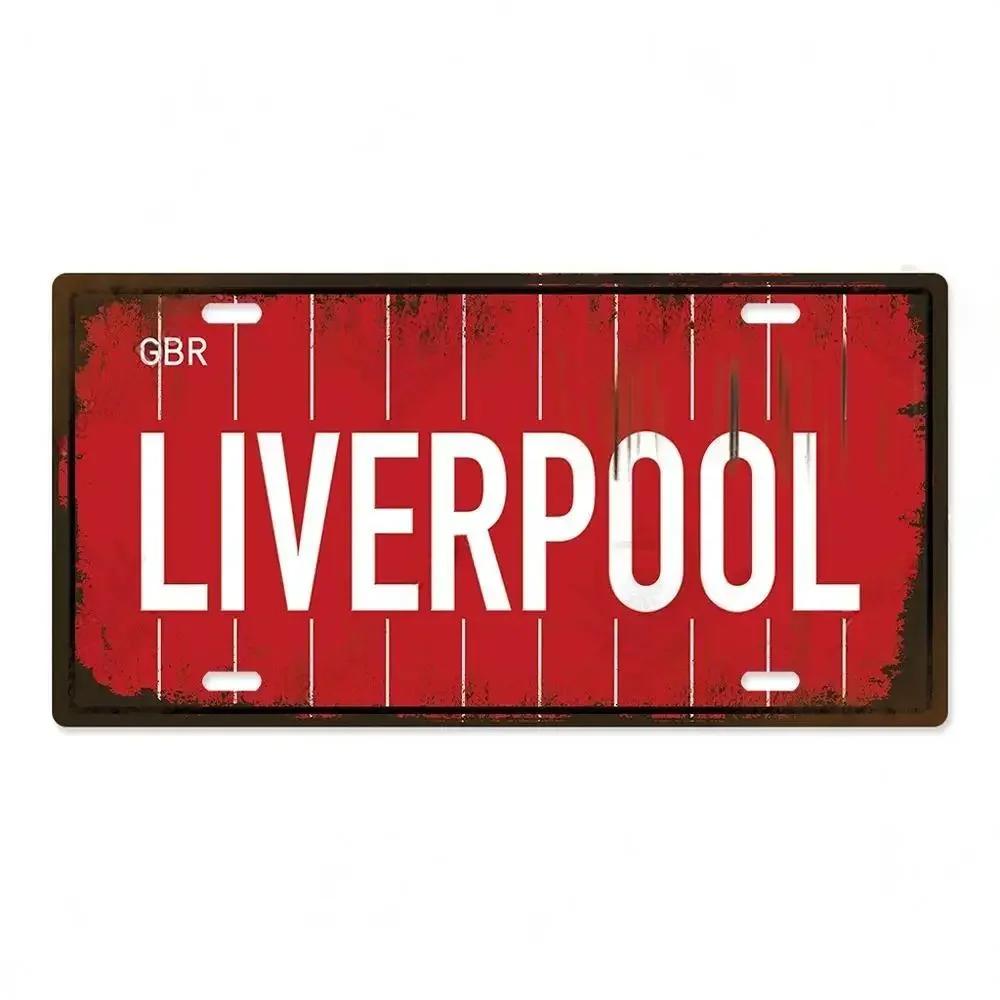 Vintage Famous City Metal Sign Licenses Plate Plaque Tin Sign for Man Cave Bar Pub Club Dad's Garage Workshop Wall Decoration