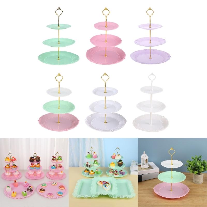 Durable Fruit and Dessert Organizer 3 Tiers Cake Display Stand Reusable Food Serving Tray Cakes Organizer for Home