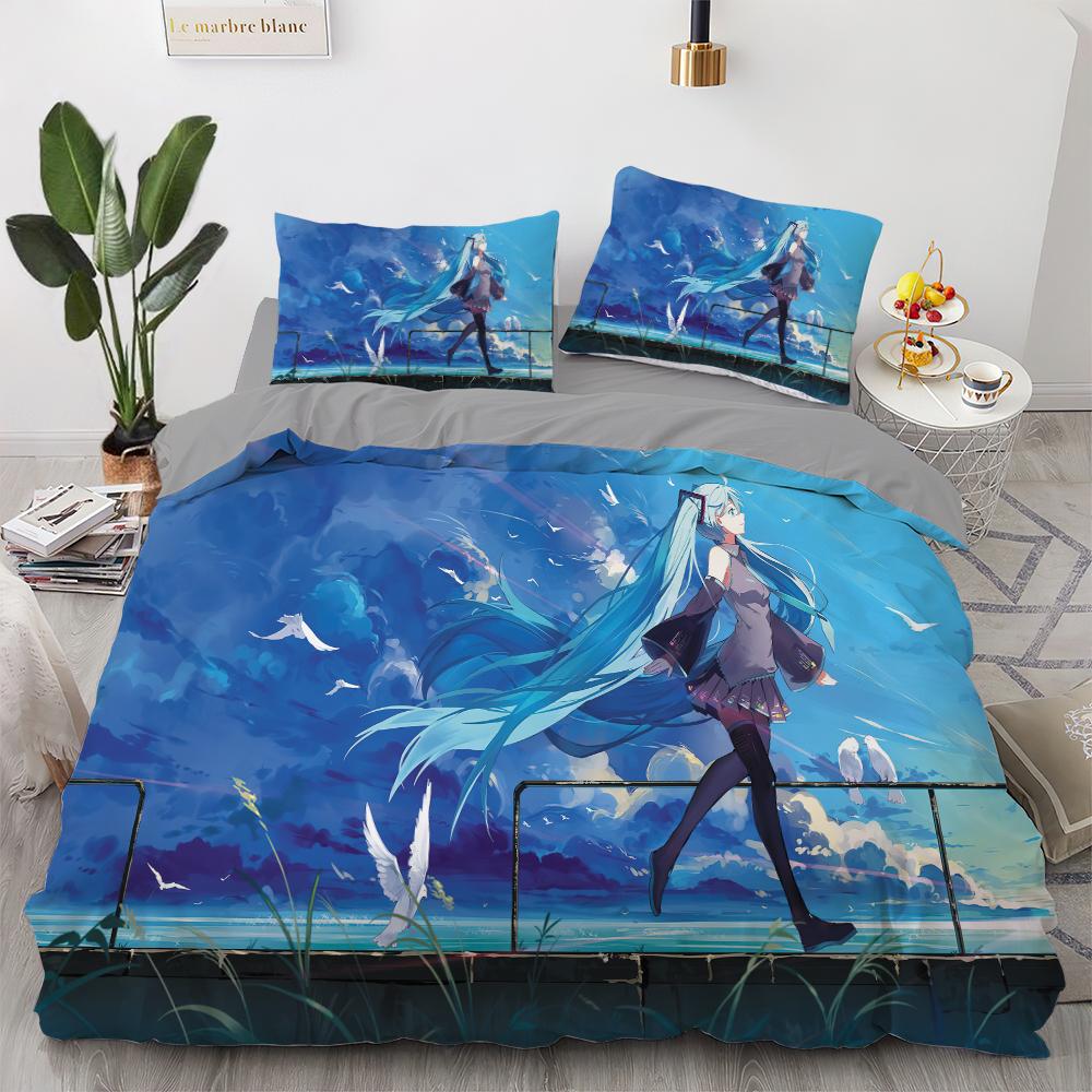 Anime Kawaii Bettwäsche Set Japan Anime Loli Bettbezug Set Kinder Schlafzimmer Cartoon 3D Gedruckt Quilt Abdeckung Schlafzimmer Geschenk