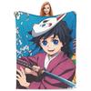 Water Hashira Giyu Tomioka Blankets Coral Fleece Plush Anime Demon Slayer Super Soft Throw Blanket for Car Sofa Couch Bedspread