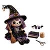 Step-by-step Sewing Tutorial Skeleton Witch Patchwork Kit, Gothic Girl Doll DIY Stuffing Cotton Included Kit Halloween for Adults Teens Handmade Gift