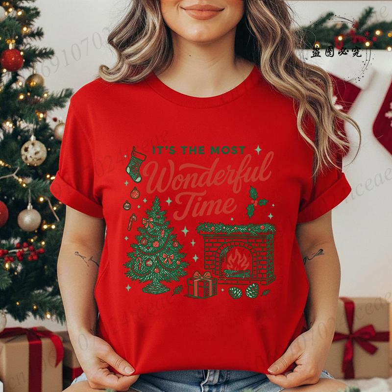 Women's Shirt It’s The Most Wonderful Time of The Year T Shirts Gingerbread Christmas Tee Festive Holiday Shirt Cookie Lover Top