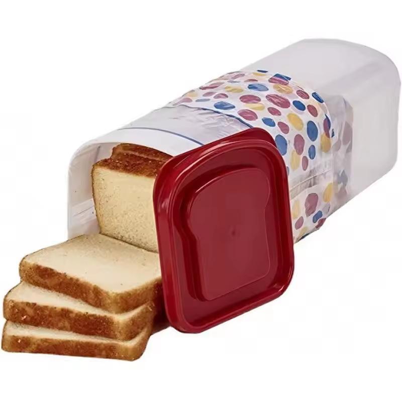 

Empty Airtight Bread Box For Kitchen Cabinet, Plastic Food Storage Container For Toast Sandwich, Reusable Bread Keeper With Lid красный