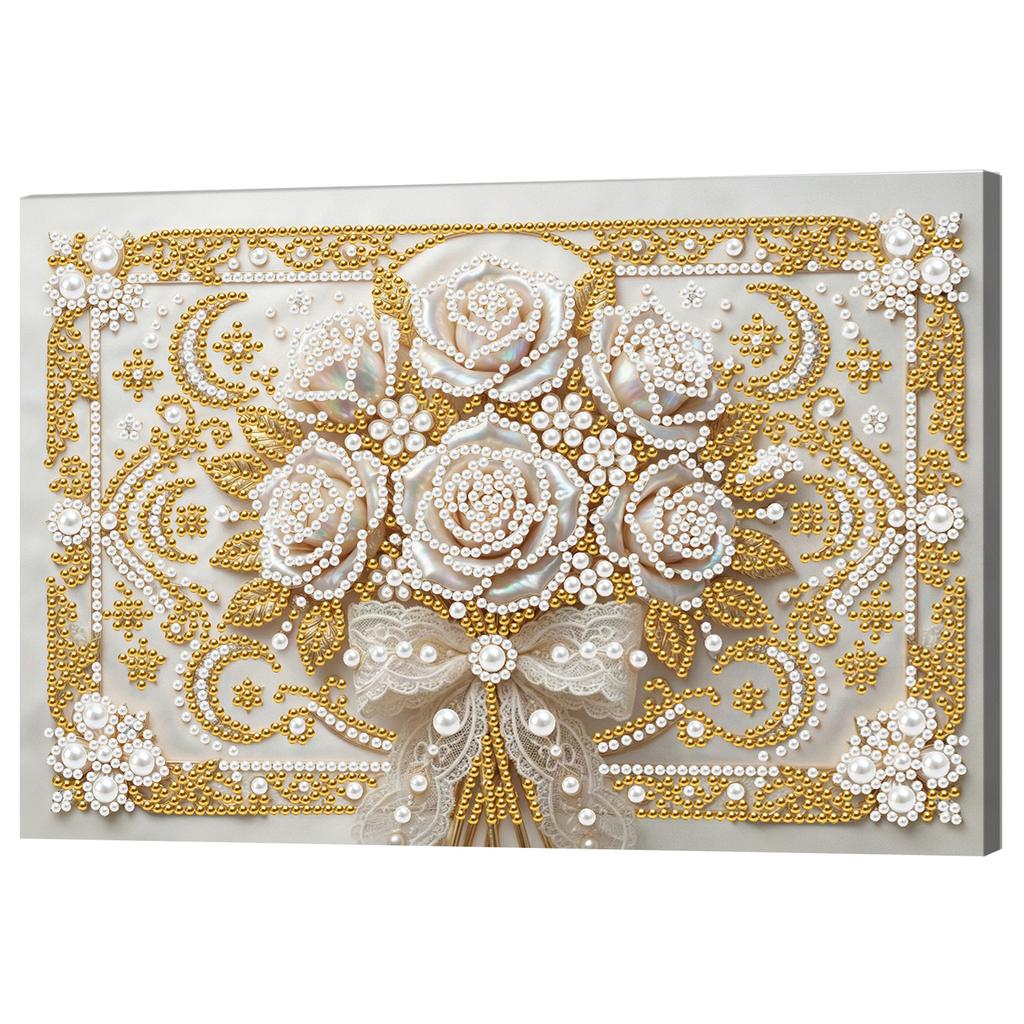 DIY Pearl Painting Kit with Frame 7.87x11.81in Pearl Gem Paintings Picture Arts Craft for Adults Beginners Home Wall Decor