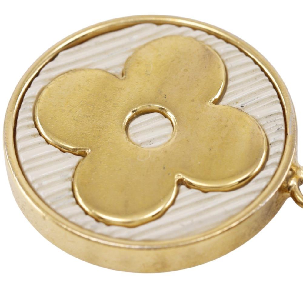 LOUIS VUITTON Portocle Spring Street key ring M69008 Bag charm Plated Gold/Monogram canvas unisex Used