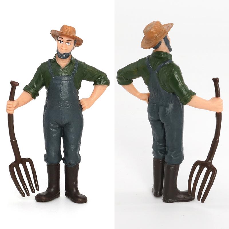 Realistic Farming Figurine Set Farmer Models Farm Wife Shepherd Worker Miniature Sand Table Dolls Home Decorations