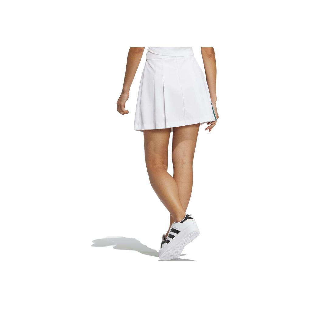 Adidas Originals X NoTitle Co-Branded Series FW23 Pure Color Three-Stripe Pleated Sports Casual Skirt Women Skirt White IN1052