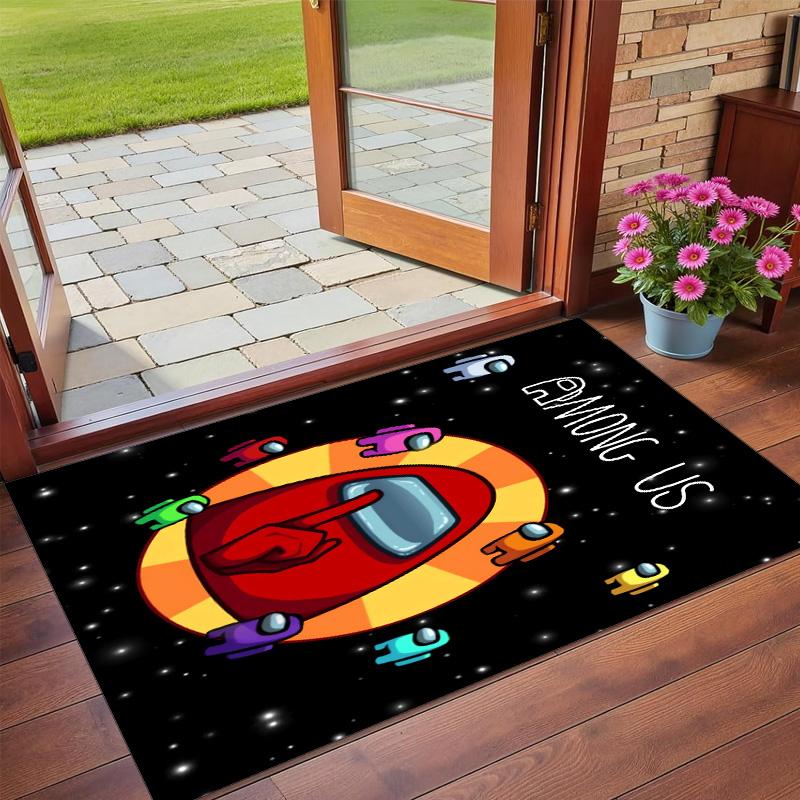 Anti‑Slip Crystal Velvet Floor Rug, Among Us Design Carpet for Indoor Living Bedroom Home Decoration