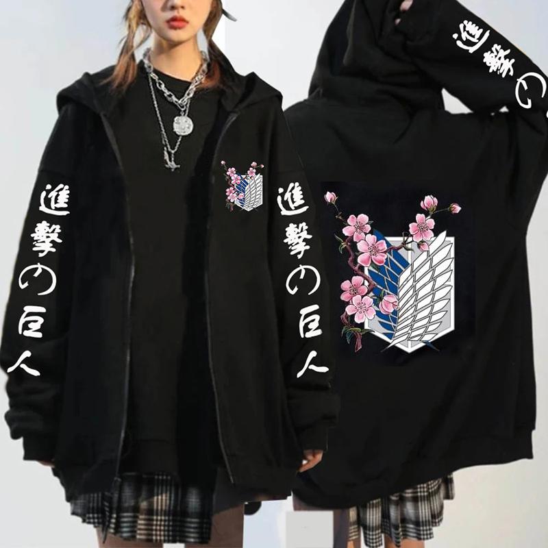 Hanorac cu glugă cu imprimeu grafic anime popular Attack On Titan Levi pentru bărbați și femei, hanorac cu fermoar manga, hanorac Harajuku, hanorac casual pentru bărbați, jachetă cu fermoar
