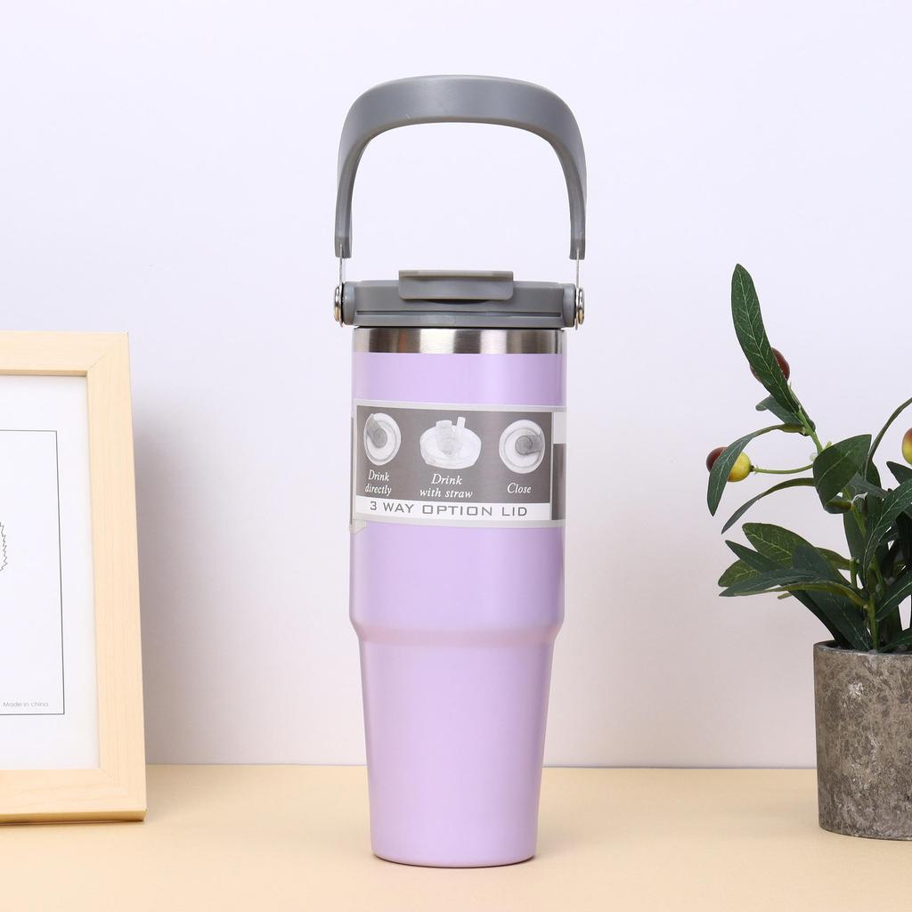30oz Portable Stainless Steel Double-Walled Car Thermos Cup