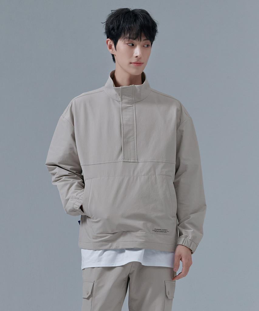 Chasecult Men'S Stretch Brushed High-Neck Anorak T-Shirt-Cfrk5128D0X
