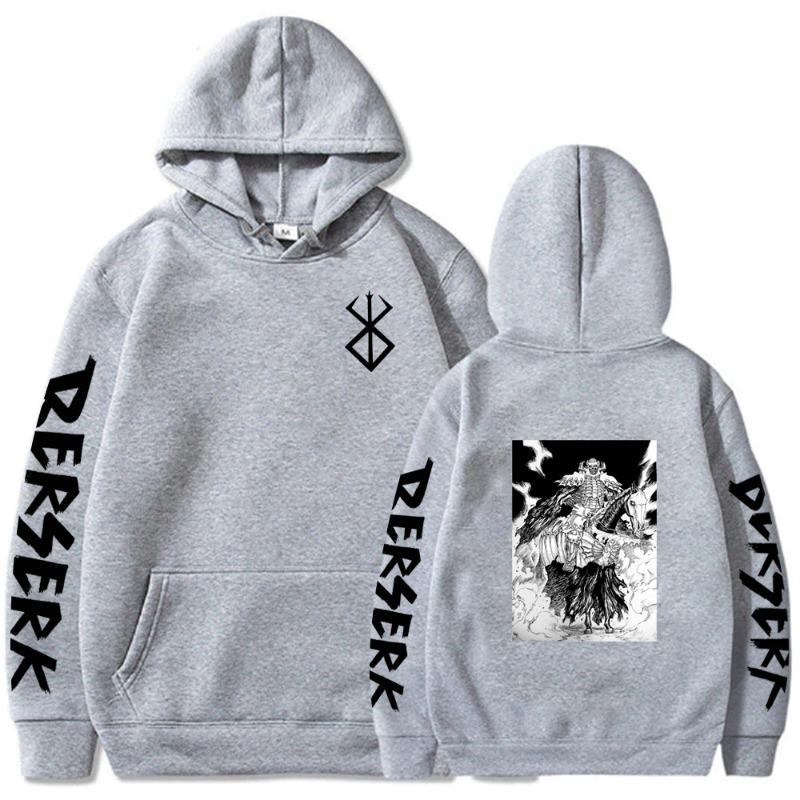 Berserk Guts Herbst Winter Herren Hoodie Vintage Unisex Pullover Herren Vintage Grafik Kapuzenpullover Tops Übergröße Streetwear Kleidung
