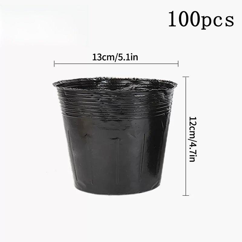 100/50Pcs Plants Nursery Pots Plastic Seeds Starter Pots W/ Holes Garden Plant Pot For Succulents Seedling Cutting Transplanting
