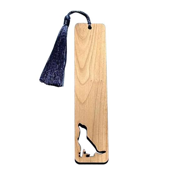 Pet Themed Bookmark Wooden Dog/Cat/Bone/Paw Carving Book Mark with Tassel Gift for Book Lovers Pet Owners