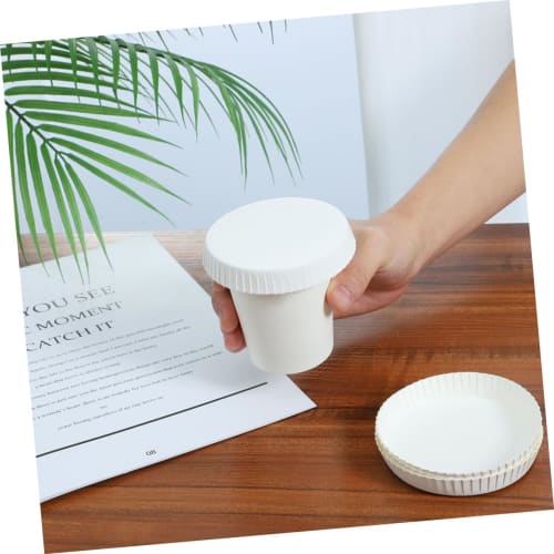 Lurrose 50-Piece Disposable Paper Cup Lids, Drink Covers for Water, Juice, and Iced Tea, for Home, Office, and Shop Use