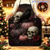 1pc Halloween-Themed 2D Printed Apron, Polyester Material with Adjustable Waistband, Size 20.47 X 28.74 Inches (52Cm X 73Cm), Featuring Ghost And Skul