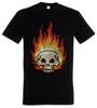 Pixel Burning Skull T-Shirt Mens Womens Tees Top 8 Bit Geek Nerd Gaming Gamer Games Fun Retro Skulls