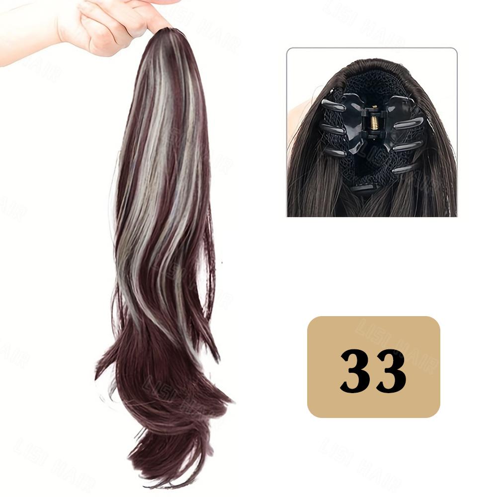 

MERISIHAIRСинтетический хвост с когтями Длинный волнистый хвост Наращивание волос на заколках Элегантный Натуральный Назначение Повседневные Аксессуары для волос 50cm