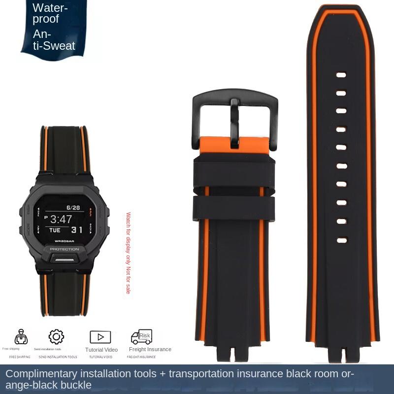 For Casio Series GBD-200 GBD-200-1 GBD-200UU/SM Black Warrior Waterproof Silicone Rubber Watch Strap Sports Watchband Bracelet
