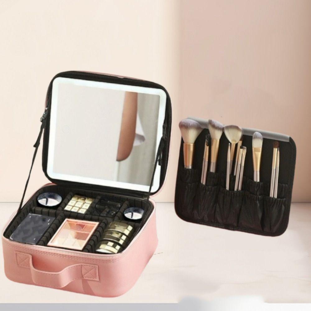 Adjustable Cosmetic Organizer Bag Waterproof Makeup Artist Bag  Travel Use