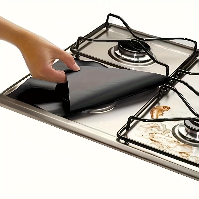 [Oil-Proof Stove Protector] 4pcs Oil-Proof Kitchen Gas Stove Protector Mat | Gas Range Liner, Stove Top Cover, Kitchen Accessories